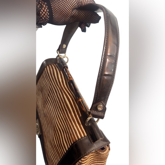 Elaine Turner Satchel African Antelope Hair Patent Leather 15” x 11” Gorgeous!! - Picture 14 of 16